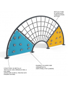 Struttura Arrampicata a forma d'Arco in metallo - Pannelli in HDPE - cm 404x22x194h