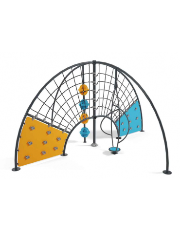Struttura Arrampicata doppia a forma d'Arco in metallo - Pannelli in HDPE - cm 572x572x285h