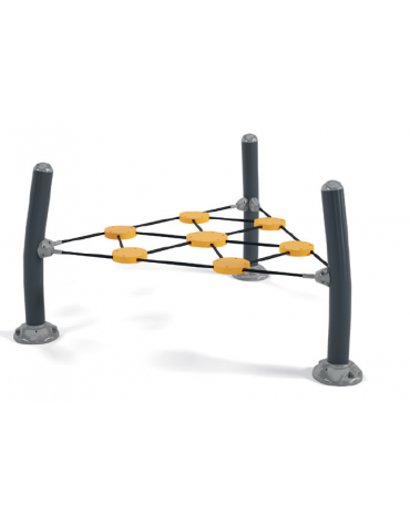 Percorso Equilibrio sospeso per bambini - struttura in metallo - Pannelli in HDPE - cm 222x185x105h