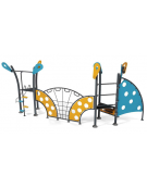 Percorso Multifunzione per bambini - con rete in fune di Hercules - Pannelli in HDPE - cm 620x775x333h