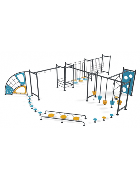 Percorso Multifunzione per bambini - con percorsi di equilibrio - Pannelli in HDPE per arrampicata - cm 1230x1000x250h