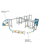 Percorso Multifunzione per bambini - con percorsi di equilibrio - Pannelli in HDPE per arrampicata - cm 1230x1000x250h