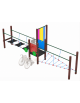 Percorso equilibrio inclusivo per bambini con struttura in plastica riciclata - dimensioni cm 223x630x200h