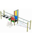 Percorso equilibrio inclusivo per bambini con struttura in legno di pino - dimensioni cm 223x630x200h