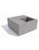 Panchina in cemento quadrata monoblocco con fioriera cm 50x50 - colore Grigio pietra - cm 100x100x45h - Conforme ai CAM