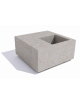 Panchina in cemento quadrata monoblocco con fioriera cm 50x50 - colore Grigio travertino - cm 100x100x45h - Conforme ai CAM