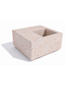 Panchina in cemento quadrata monoblocco con fioriera cm 50x50 - colore Bianco travertino - cm 100x100x45h - Conforme ai CAM