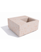 Panchina in cemento quadrata monoblocco con fioriera cm 50x50 - colore Bianco travertino - cm 100x100x45h - Conforme ai CAM