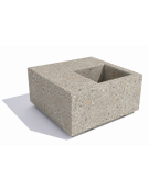 Panchina in cemento quadrata monoblocco con fioriera cm 50x50 - colore Grigio sabbiato - cm 100x100x45h - Conforme ai CAM