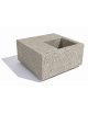 Panchina in cemento quadrata monoblocco con fioriera cm 50x50 - colore Grigio sabbiato - cm 100x100x45h - Conforme ai CAM