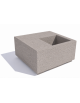 Panchina in cemento quadrata monoblocco con fioriera cm 50x50 - colore Bianco sabbiato - cm 100x100x45h - Conforme ai CAM