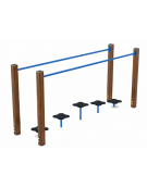 Percorso su funghi delimitato da pali in alluminio rifinito in legno light - cm 281x78x133h
