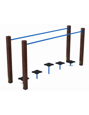 Percorso su funghi delimitato da pali in plastica riciclata - cm 281x78x133h