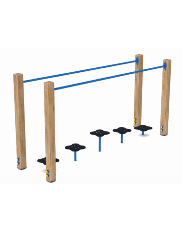 Percorso su funghi delimitato da pali in legno termotrattato - cm 281x78x133h