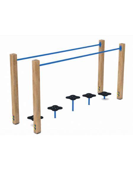 Percorso su funghi delimitato da pali in legno termotrattato - cm 281x78x133h