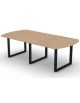 Tavolo riunione composto piano ovale in melaminico spessore mm 18 e gamba ad anello - Colori a scelta - cm 240x120x73,5h