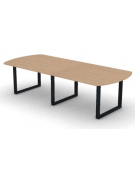 Tavolo riunione composto piano ovale in melaminico spessore mm 18 e gamba ad anello - Colori a scelta - cm 280x120x73,5h