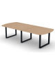 Tavolo riunione composto piano ovale in melaminico spessore mm 18 e gamba ad anello - Colori a scelta - cm 280x120x73,5h