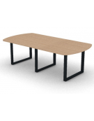 Tavolo riunione composto piano ovale in melaminico spessore mm 25 e gamba ad anello - Colori a scelta - cm 240x120x74h