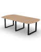 Tavolo riunione composto piano ovale in melaminico spessore mm 25 e gamba ad anello - Colori a scelta - cm 240x120x74h