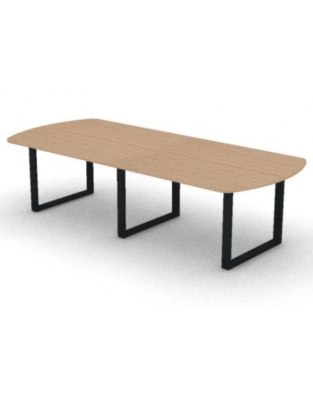 Tavolo riunione composto piano ovale in melaminico spessore mm 25 e gamba ad anello - Colori a scelta - cm 280x120x74h