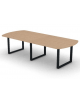 Tavolo riunione composto piano ovale in melaminico spessore mm 25 e gamba ad anello - Colori a scelta - cm 280x120x74h