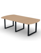 Tavolo riunione composto piano ovale in melaminico spessore mm 30 e gamba ad anello - Colori a scelta - cm 240x120x74,5h