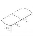 Tavolo riunione composto piano ovale in melaminico spessore mm 30 e gamba ad anello - Colori a scelta - cm 280x120x74,5h