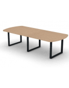 Tavolo riunione composto piano ovale in melaminico spessore mm 30 e gamba ad anello - Colori a scelta - cm 280x120x74,5h