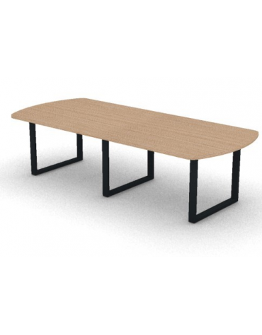 Tavolo riunione composto piano ovale in melaminico spessore mm 30 e gamba ad anello - Colori a scelta - cm 280x120x74,5h