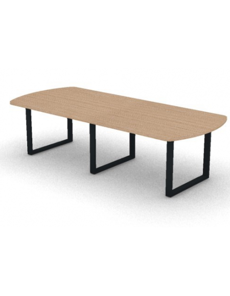 Tavolo riunione composto piano ovale in melaminico spessore mm 30 e gamba ad anello - Colori a scelta - cm 280x120x74,5h