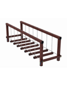 Ponte Tibetano, struttura con pali in plastica riciclata - dimensioni cm 347x100x98h