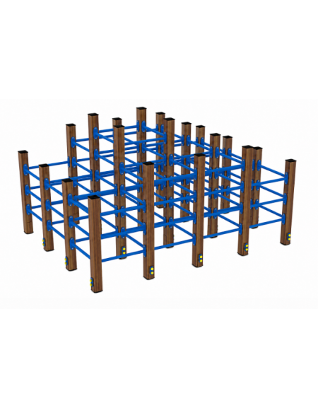 Labirinto verticale con struttura in alluminio rifinito in legno light - cm 254x193x166h