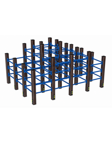 Labirinto verticale con struttura in alluminio rifinito in legno dark - cm 254x193x166h