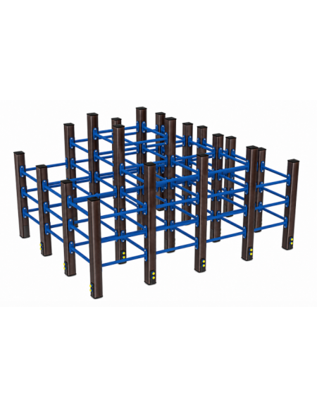 Labirinto verticale con struttura in alluminio rifinito in legno dark - cm 254x193x166h