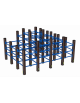 Labirinto verticale con struttura in alluminio rifinito in legno dark - cm 254x193x166h