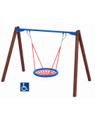 Altalena inclusiva per disabili con cestone - pali in plastica riciclata - cm 376x227x255h
