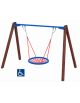 Altalena inclusiva per disabili con cestone - pali in plastica riciclata - cm 376x227x255h