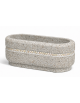Fioriera ovale per esterno in cemento calcestruzzo colore Grigio sabbiato - con greca decorativa - cm 90x45x45h - Conforme CAM