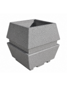 Fioriera forma quadra in cemento calcestruzzo per esterno - colore Grigio pietra - cm 98x98x104h - Conforme ai CAM