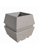 Fioriera forma quadra in cemento calcestruzzo per esterno - colore Grigio travertino - cm 98x98x104h - Conforme ai CAM