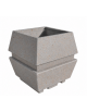 Fioriera forma quadra in cemento calcestruzzo per esterno - colore Grigio travertino - cm 98x98x104h - Conforme ai CAM