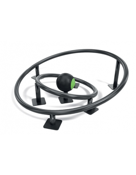 Giostra rotante orbitale realizzata in acciaio - con elemento centrale sferico - Diametro cm 155