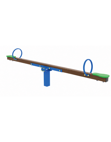 Bilico con seggiolini 2 posti con struttura in alluminio rifinito in legno light - cm 306x30x77h