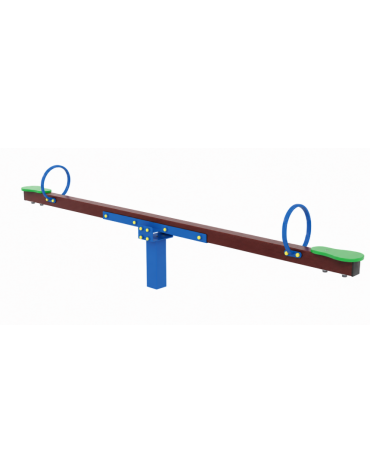 Bilico con seggiolini 2 posti con struttura in plastica riciclata - cm 306x30x77h