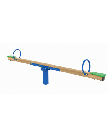 Bilico con seggiolini 2 posti con struttura in legno termotrattato - cm 306x30x77h