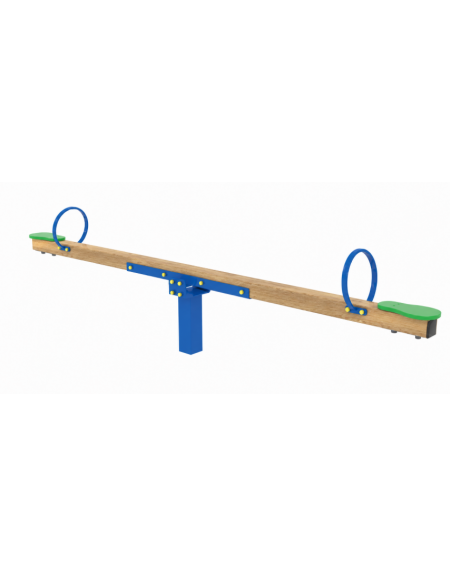 Bilico con seggiolini 2 posti con struttura in legno termotrattato - cm 306x30x77h