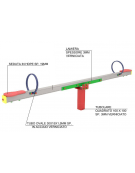 Bilico con seggiolini 2 posti con struttura in legno termotrattato - cm 306x30x77h