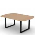 Tavolo riunione piano ovale in melaminico spessore mm 18 e gamba metallica ad anello chiuso - Colori a scelta - cm 180x120x73,5h