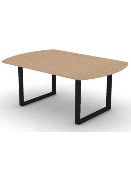 Tavolo riunione piano ovale in melaminico spessore mm 18 e gamba metallica ad anello chiuso - Colori a scelta - cm 180x120x73,5h